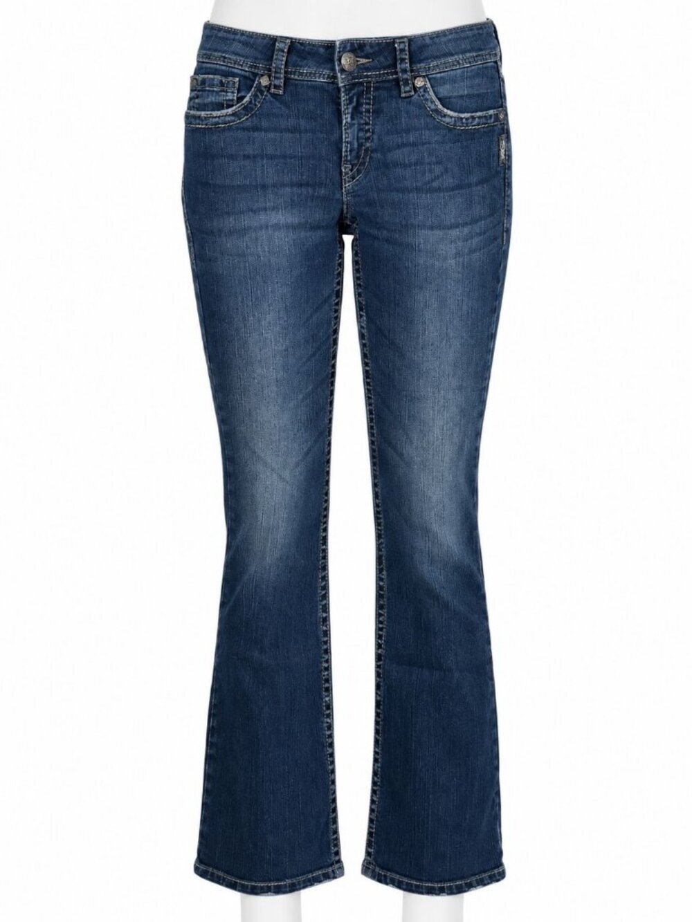 Silver Jeans Suki Surplus Women’s Bootcut Denim Jeans W30 L32 Distressed Dark Wa
